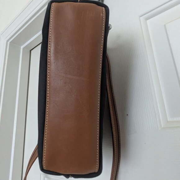 Coach vintage Cavas Leather  Shoulder Bag Crossbody Black Brown - Picture 7 of 16